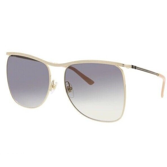 NEW Gucci Women\'s 63mm Square Sunglasses Gold Gray Oversized Designer Aviator main image 8
